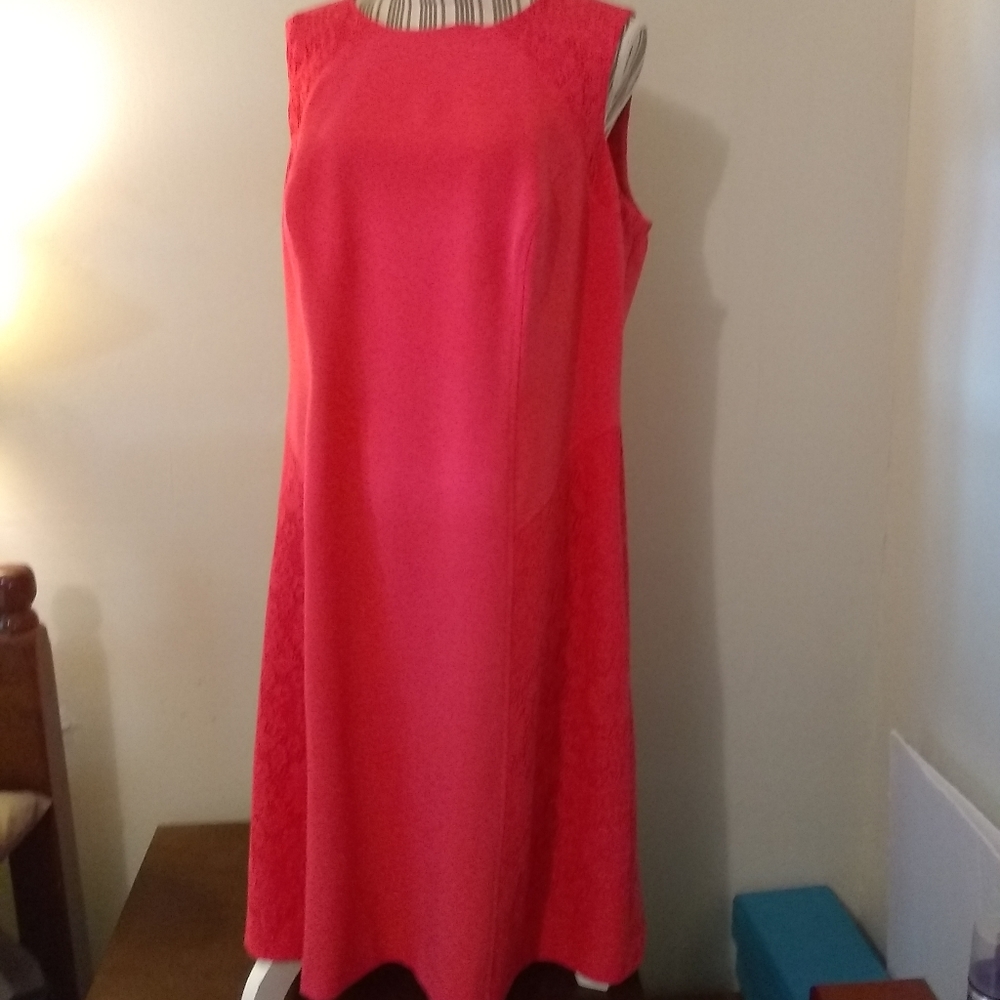 Adrianna Papell Coral Sleeveless Shift Dress